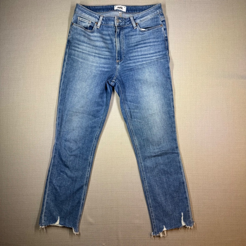 Paige Womens Cindy High Rise Ankle Straight Jean Mel Destroyed Hem Size 30